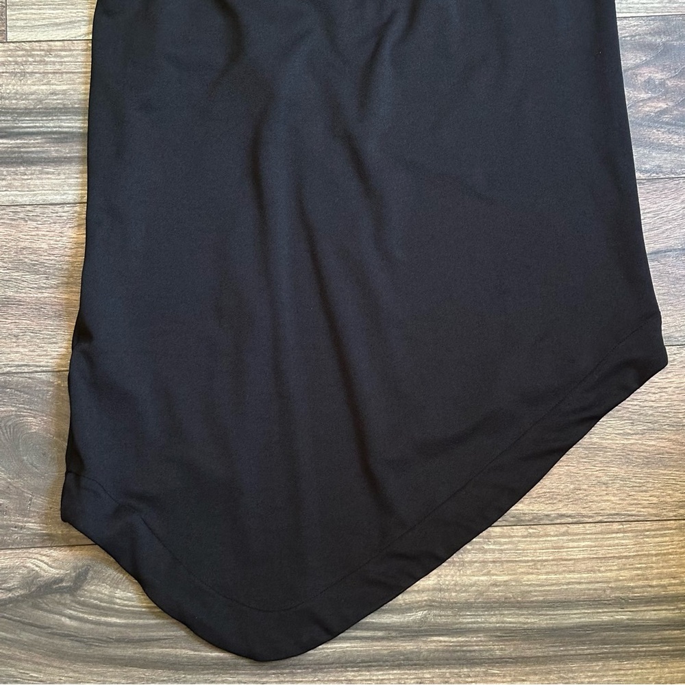 Anthropologie Cowl-neck ruched black midi sleeveless dress size small - Picture 12 of 15